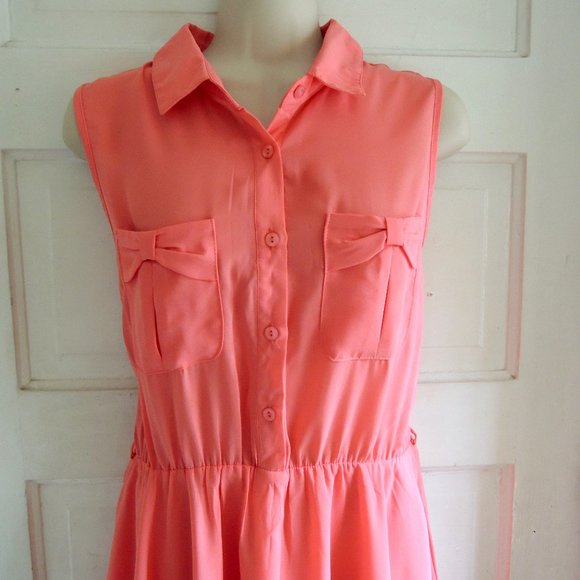 Modcloth Alice Moon Pink Retro 60s Dress Pockets L - Picture 2 of 6